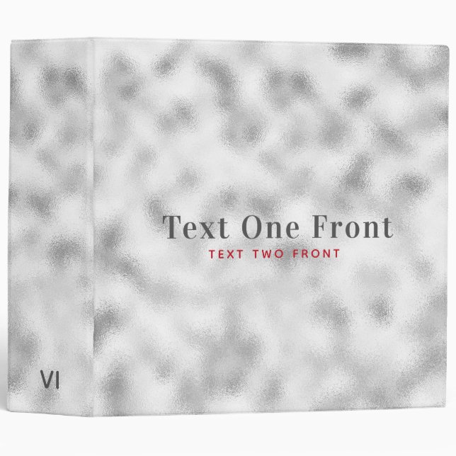 Foggy Light Gray Glass 3 Ring Binder (Front/Spine)
