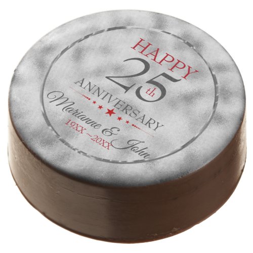 Foggy Light Gray Glass_ Silver Anniversary Chocolate Covered Oreo