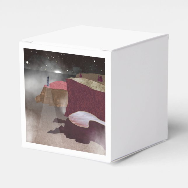 Foggy Lighthouse Favor Boxes (Front Side)