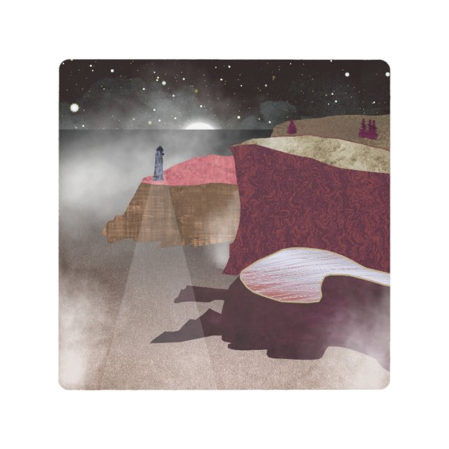 Foggy Lighthouse Metal Print (Front)