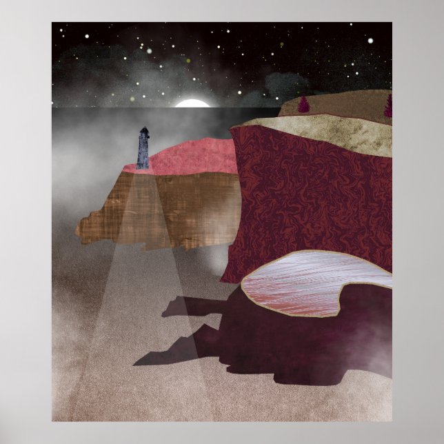 Foggy Lighthouse Poster (Front)