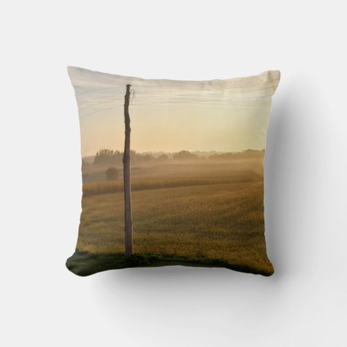 Foggy Morning Nature Photography Throw Pillow