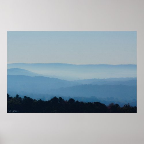 Foggy Morning Over the  Ouachita Mountains  Poster