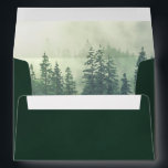 Foggy Mountains Deep Forest Green Rustic Wedding Envelope<br><div class="desc">These striking wedding envelopes are both rustic and beautiful. They feature a bold dark forest green outside,  with a pre-printed return address. The inside features a watercolor painting of a foggy green mountainside covered with pine trees. Perfect for an outdoor or wilderness themed wedding.</div>