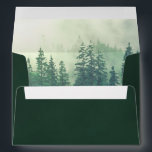 Foggy Mountains Deep Forest Green Rustic Wedding Envelope<br><div class="desc">These striking wedding envelopes are both rustic and beautiful. They feature a bold dark forest green outside,  with a pre-printed return address. The inside features a watercolor painting of a foggy green mountainside covered with pine trees. Perfect for an outdoor or wilderness themed wedding.</div>