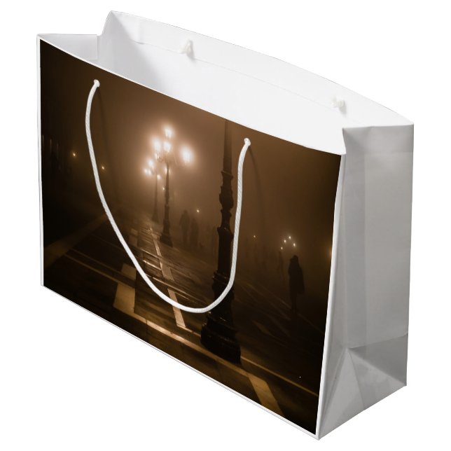 Foggy Piazza San Marco, Venice Large Gift Bag (Back Angled)