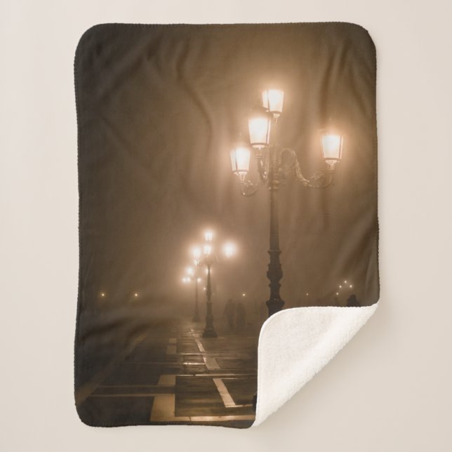 Foggy Piazza San Marco, Venice Sherpa Blanket (Front)