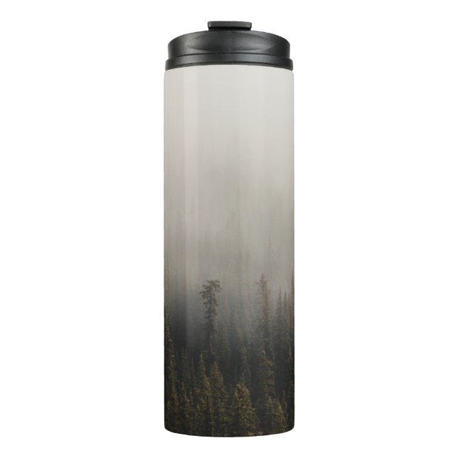 FOGGY PINE TREES THERMAL TUMBLER (Front)