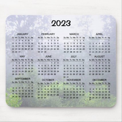 Foggy Pond 2023 Nature Calendar Mousepad