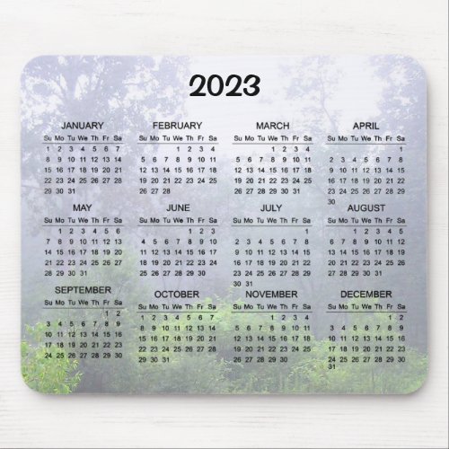 Foggy Pond 2023 Nature Calendar Mousepad