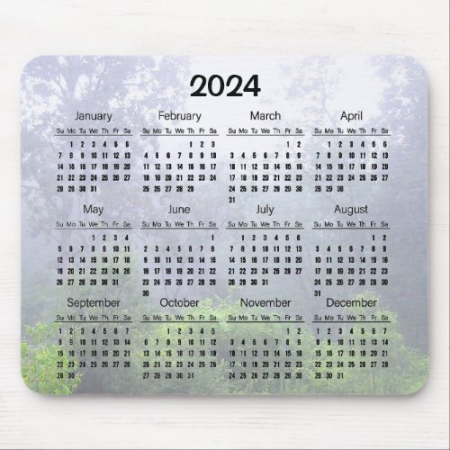 Foggy Pond 2024 Nature Calendar Mousepad