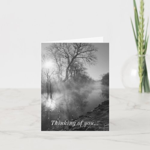 Foggy River Morning Sunrise Thinking Of You Card