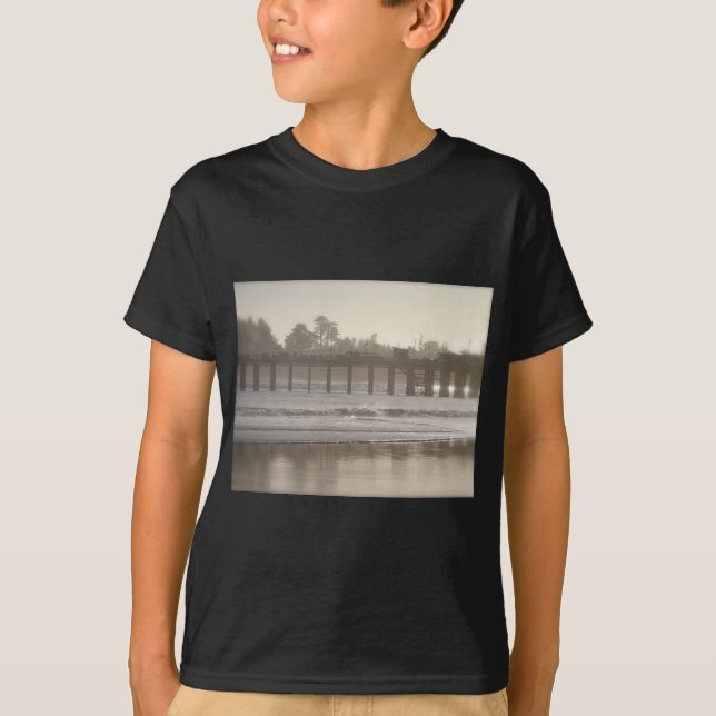 Foggy Santa Cruz Wharf T-Shirt (Front)