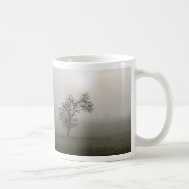 Foggy Starburst Tree Landscape Coffee Mug (Right)