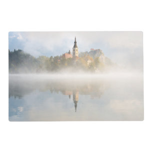 Foggy sunrise at Lake Bled Placemat