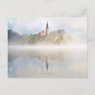 Foggy sunrise at Lake Bled Postcard