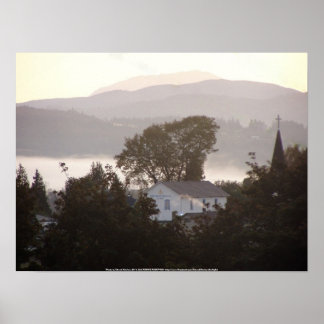 foggy sunrise over the Columbia River 4 Poster