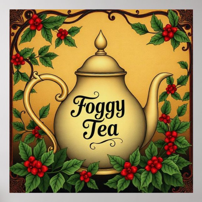 Foggy Tea Poster Holder (Front)