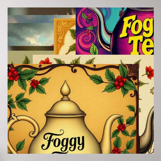 Foggy Tea Poster Holder (Front)