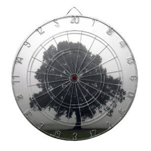 Foggy Tree Dartboard With Darts