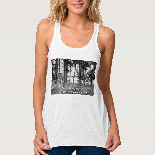 Foggy Trees At Table Rock Bible Verse Tank Top (Front)
