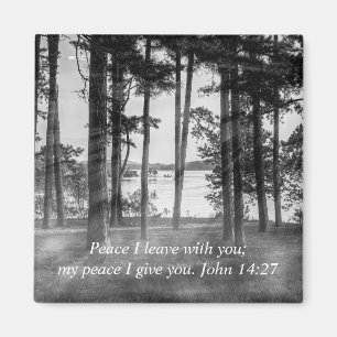 Foggy Trees At Table Rock Grayscale Bible Verse Magnet
