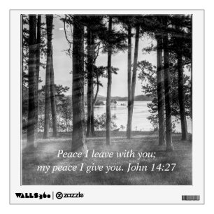 Foggy Trees At Table Rock Grayscale Bible Verse Wall Decal