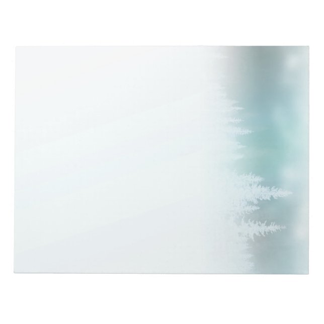 Foggy Treetops Notepad (Teals) (Front)