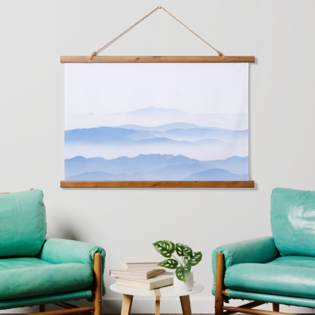 Foggy valley layers hanging tapestry (Living Room)
