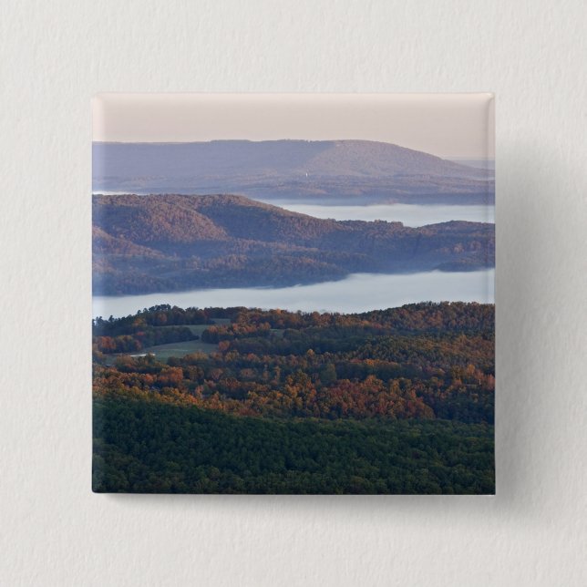 Foggy valleys and fall foliage in Ozark Button (Front)