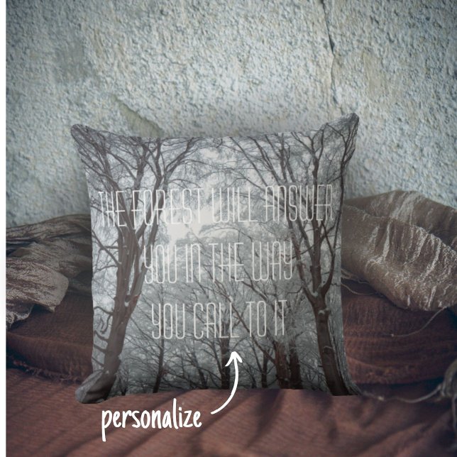 Foggy Winter Forest Throw Pillow (Creator Uploaded)