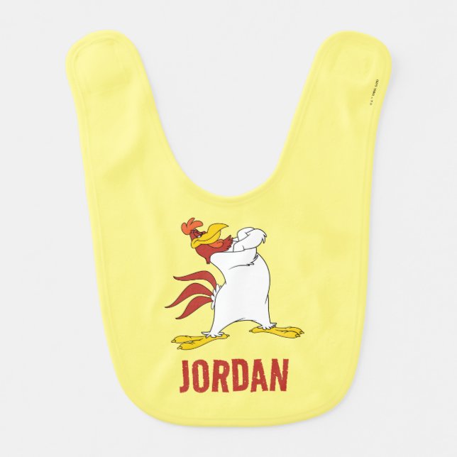 Foghorn Leghorn Arms Crossed Baby Bib (Front)