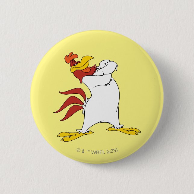 Foghorn Leghorn Arms Crossed Button (Front)