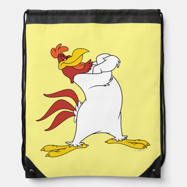 Foghorn Leghorn Arms Crossed Drawstring Bag (Front)