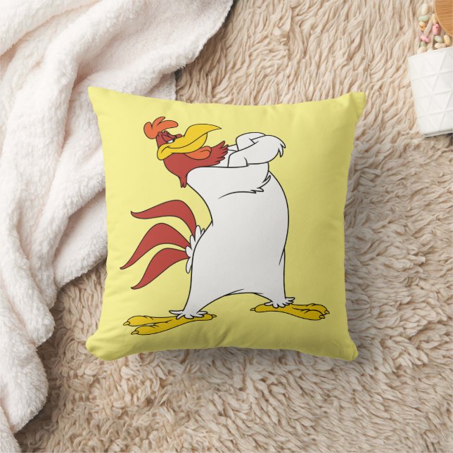Foghorn Leghorn Arms Crossed Throw Pillow (Blanket)