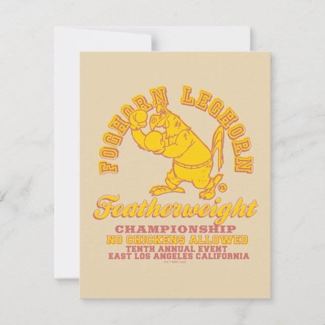 Foghorn Leghorn Featherweight Championship Note Card (Front)