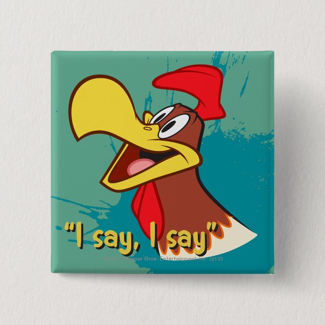 Foghorn Looking Up Pinback Button (Front)