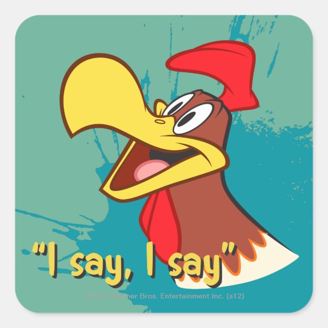 Foghorn Looking Up Square Sticker (Front)