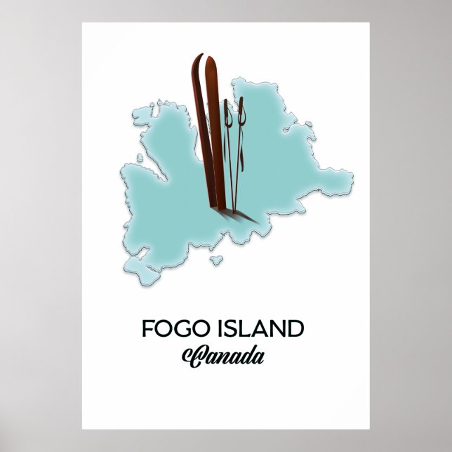 Fogo island Canada map poster (Front)