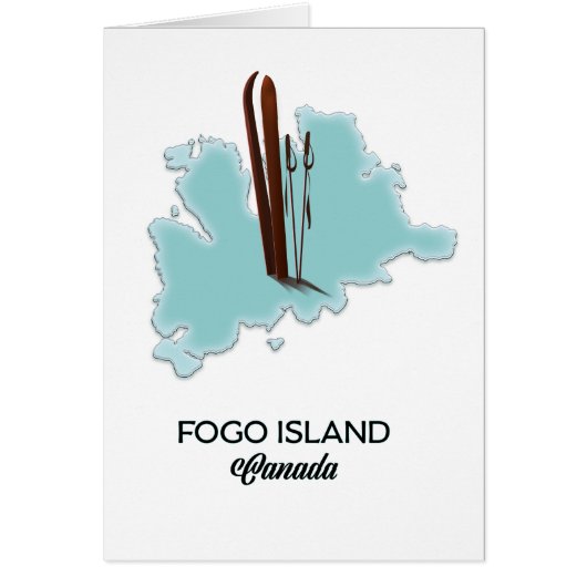 Fogo island Canada map poster Cards (Front)