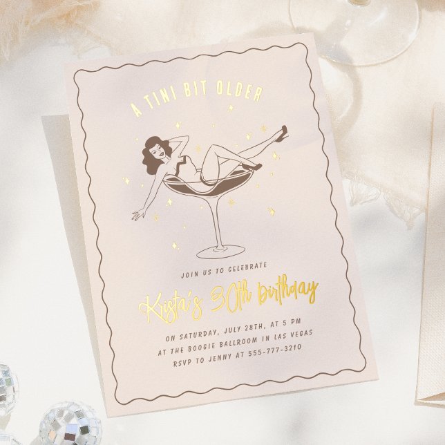 Foil A Tini Bit Older Birthday Party Invitation (Creator Uploaded)