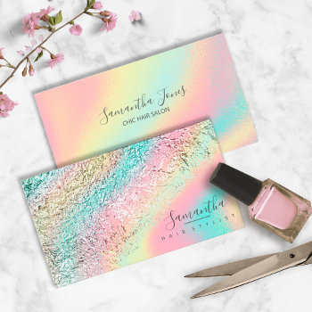 Foil Abstract Holographic Rainbow Id775 Business Card by arrayforcards at Zazzle