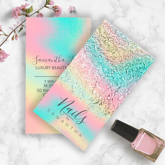 Foil Abstract Holographic Rainbow ID775 Business Card (Creator Uploaded)