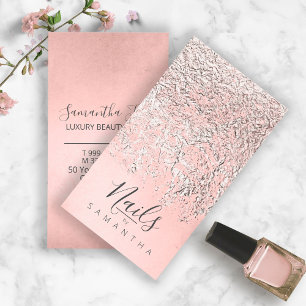 Foil Abstract Silver Rose Gold ID775 Business Card