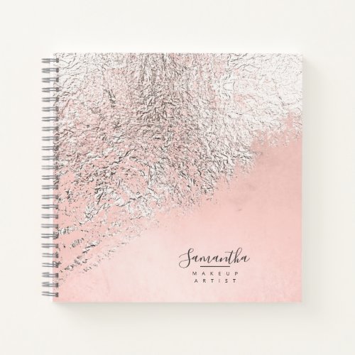 Foil Abstract Silver Rose Gold ID775 Notebook