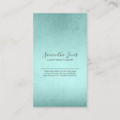 Foil Abstract Silver Teal ID775 Business Card (Back)