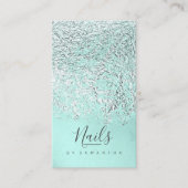 Foil Abstract Silver Teal ID775 Business Card (Front)