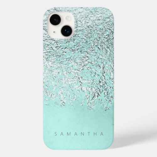 Foil Abstract Silver Teal ID775 Case_Mate iPhone 14 Plus Case