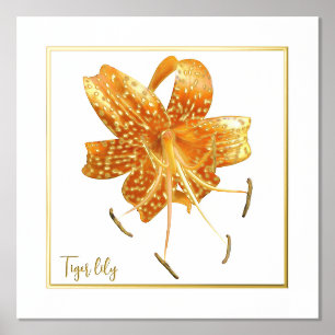 Foil Accent Tiger lily Print Poster
