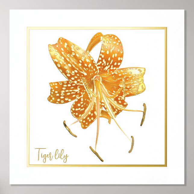 Foil Accent Tiger lily Print Poster (Front)